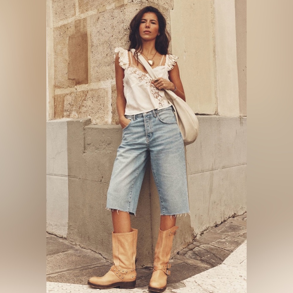NWT We The Free Low-Rise Relaxed Capri Jeans